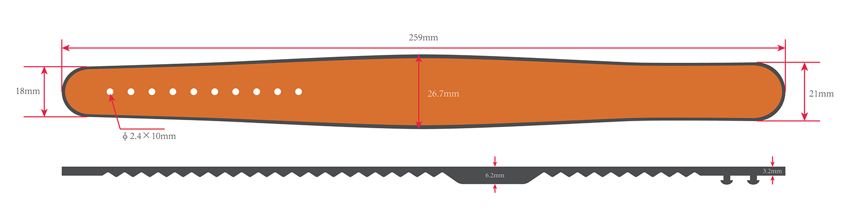 TRSB02-005 rfid silicone wristband size