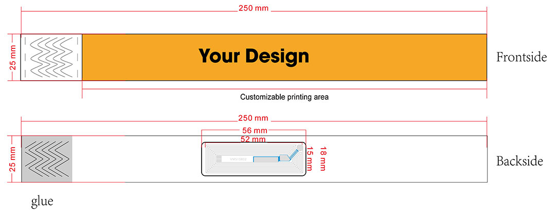 tyvek wristband size