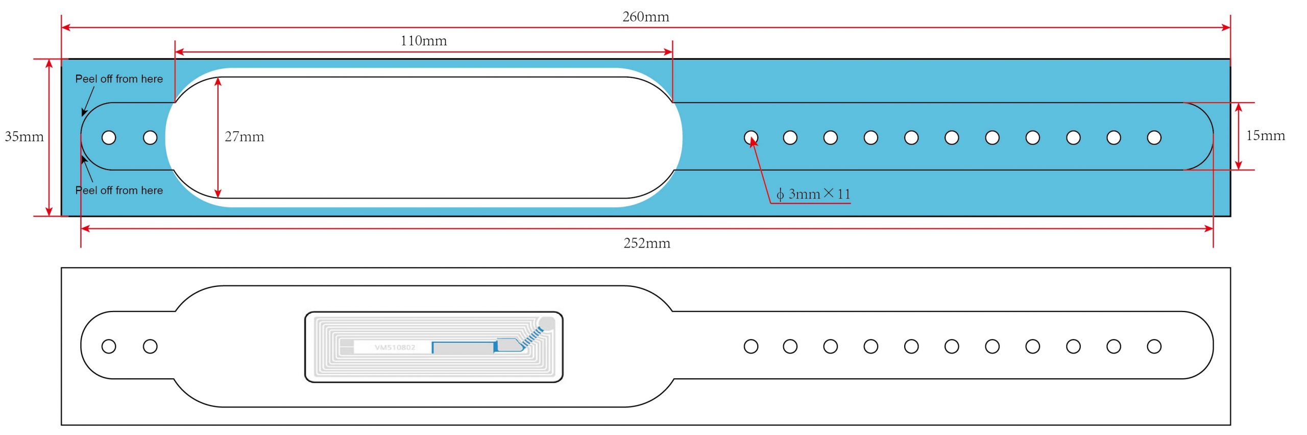 TRTHB01-002 rfid thermal wristband size 2
