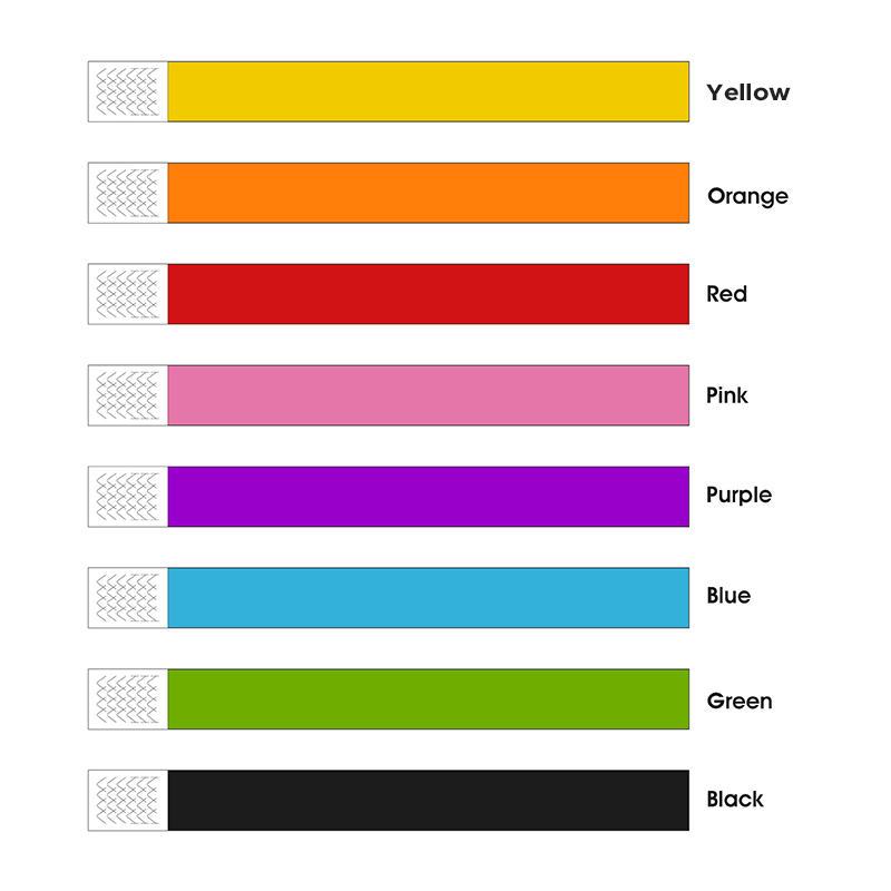 rfid tyvek wristband color